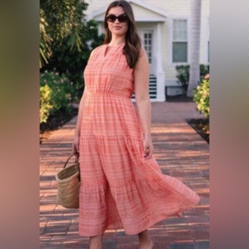 Coral Sleeveless Gal Meets Glam Fiona Dress